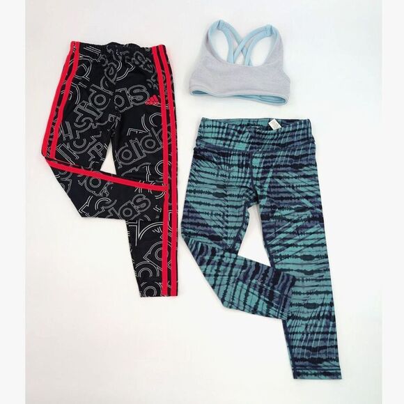 3 Piece Activewear Girls 6-7 Small Ivivva Sports Bra Athleta Adidas Leggings - Picture 1 of 15